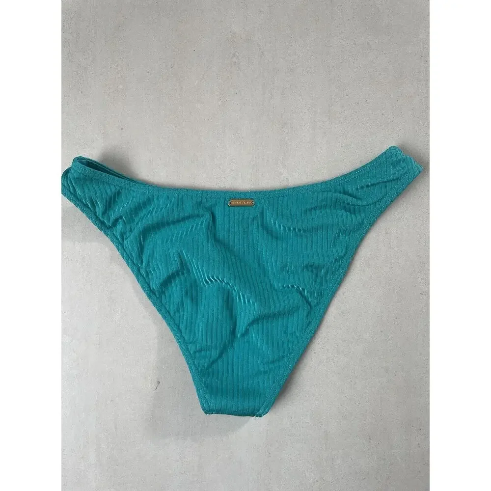 Kenny Flowers Swim Sporty Bikini Bottom Ribbed Teal Swimwear